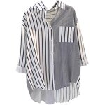 Women's Shirt Factory - Autumn New Color Blocked Vertical Stripe