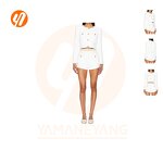 Women's Set Factory - Two-Piece Fashion Sets Button Decoration Top