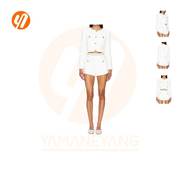 Women's Set Factory - Two-Piece Fashion Sets Button Decoration Top