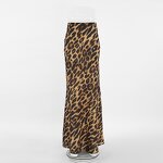 Maxi Skirt Factory - Fashion Vintage Street Wear Leopard Printed Satin