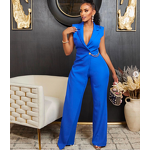 Jumpsuit Supplier - Waisted Chain Loose Overalls Elegant Women