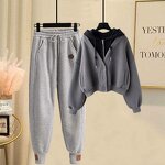 Jogging Set Supplier - Custom Women's Stacked Hoodie Sportswear Fleece