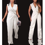 Jumpsuit Supplier - Waisted Chain Loose Overalls Elegant Women
