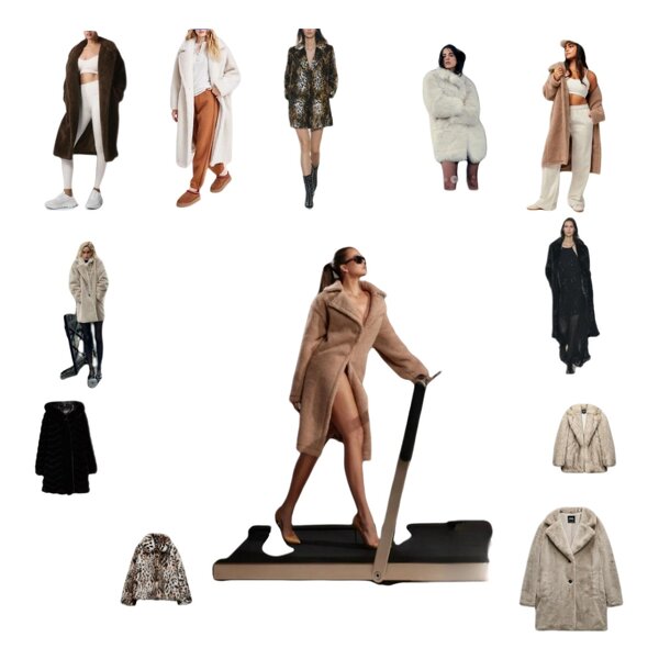 Fur Coat Factory - Women's Faux Long Brown V-neck Winter Warm Luxury