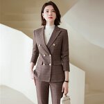 Pantsuit Supplier - Plaid Fashion Two-piece Formal Workplace Office