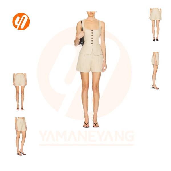 Women's Set Supplier - Custom Wholesale New Arrivals V Neck Vest Shorts