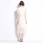 Print Dress Factory - Fashion Round Neck Long White Cotton Autumn Long