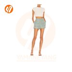 Shorts Factory - Hot High Street Thick Pants Green Pocket Button