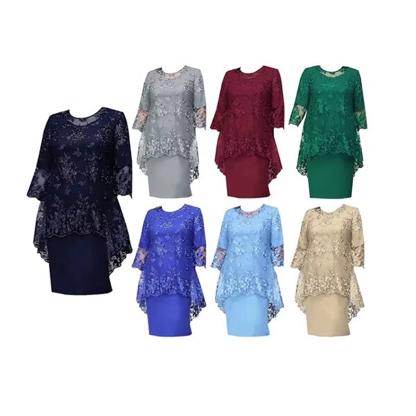 Plus Size Dress Supplier - S-8xl Lace Evening Cocktail Modest Mother Bride