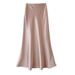 Women's Skirt Set Factory - Satin Long Smooth High Waist Two Piece Pencil