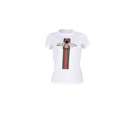 Graphic Tee Factory - Ladies Polyester Rhinestone Crew Neck Short Sleeved