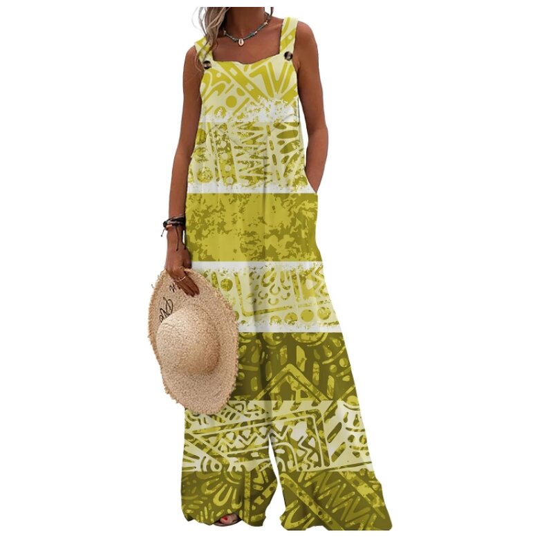Romper Supplier - Custom Pattern Polynesian Hawaii Wide Leg