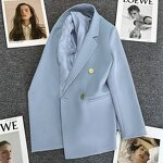 Blazer Jacket Factory - Casual Long Sleeve Loose Single Breasted