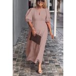 Cotton Dress Factory - Round Neck Loose for Mama Black Casual Plus Size