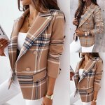Suit Jacket Supplier - European American Double-Breasted Plaid Office