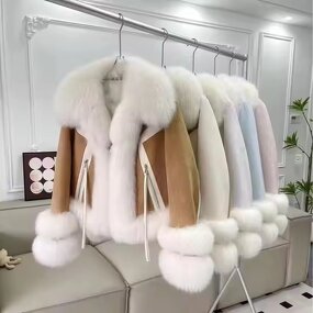 Fur Coat Factory - Mid Length Women's Wool Warm Thickened Fur