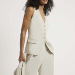 Jean Vest Factory - Cotton Sleeveless Jacket Fashion Checkered Gilet