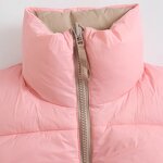 Puffer Vest Supplier - Woman Winter Sleeveless Windbreaker Contrast Cropped