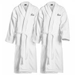 Bath Robe Factory - Custom Logo 100% Cotton Shawl Collar Hotel Velour
