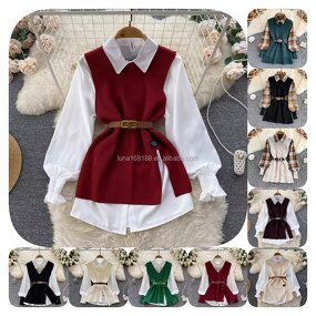 Shirt Set Factory - New Autumn Winter Women's Loose Long-sleeved Top Vest