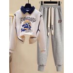 Jogging Set Supplier - Custom Women's Stacked Hoodie Sportswear Fleece