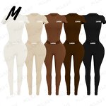 Loungewear Set Supplier - Ribbed Long Sleeve Legging Set Custom
