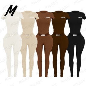Loungewear Set Supplier - Ribbed Long Sleeve Legging Set Custom