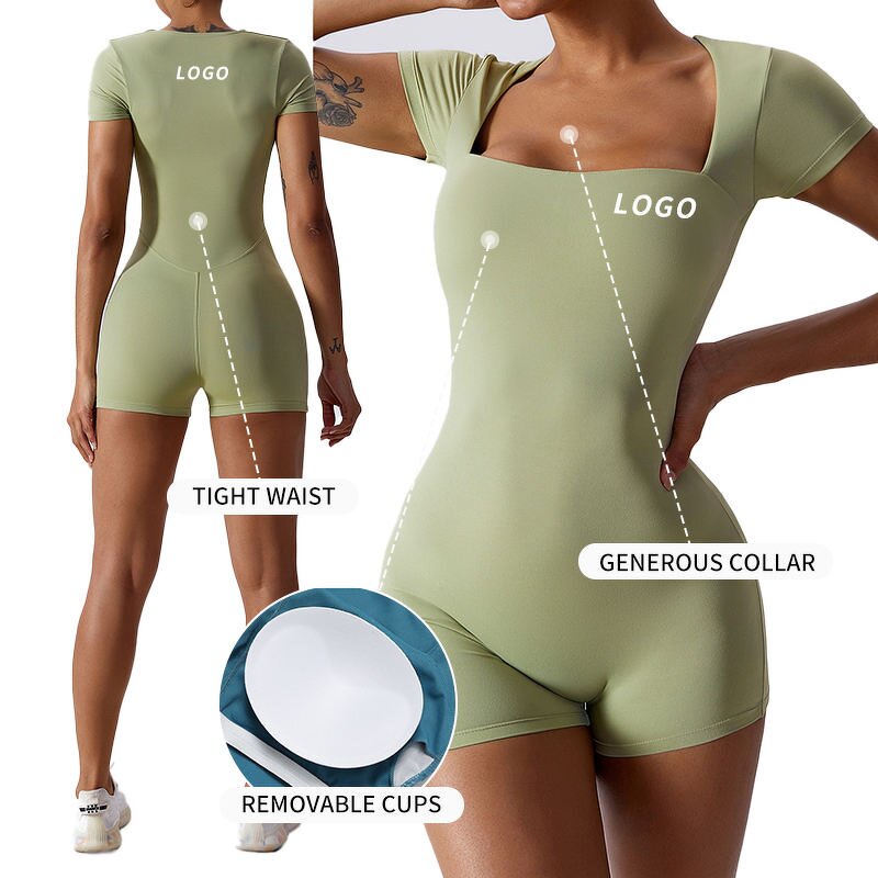 Yoga Romper Supplier - Customized Tummy Control Square Neck Dancing