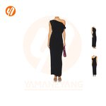 Dress Factory - Midi Evening Party Backless Ruffled Bodycon Prom