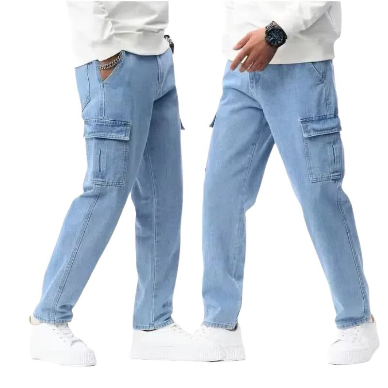 Denim Jeans Factory - Men Cargo Oversize Button Waist Outdoor Slim