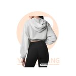 Crop Top Factory - Casual Street Wear Grey Cotton Terry Zip up Hoodie