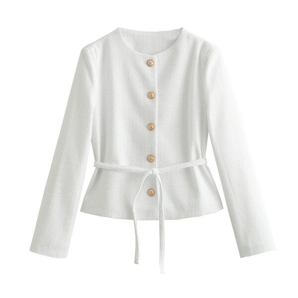 Textured Jacket Supplier - Summer Fashion Retro Round Neck Casual