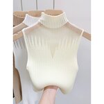 Knitted Vest Supplier - Women's Inner Base Shirt Half-High Neck Sleeveless