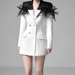 Blazer Factory - Spring Solid Lace 3D Design Slim Fit Women