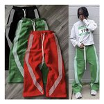 Sweatpants Supplier - Custom Striped Oversized Baggy Wide Leg Cotton