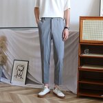 Men's Pants Supplier - Business Casual Sagging Straight Suit Cropped