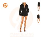 Romper Factory - Club Wear Fashion Puff Sleeves Party Jumpsuit