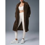 Fur Coat Factory - Women's Faux Long Brown V-neck Winter Warm Luxury
