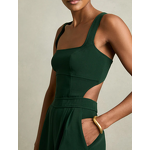 Overalls Factory - Boho Green Wide-Leg Cut-Out Jumpsuit Wholesale