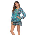 Printing Dress Supplier - V Neck Strap Tassel Church for Women Mini Asian