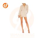 Bodycon Dress Supplier - Turn Down Collar Lace up Mini Dress