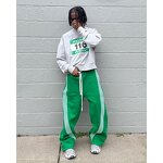 Sweatpants Supplier - Custom Striped Oversized Baggy Wide Leg Cotton