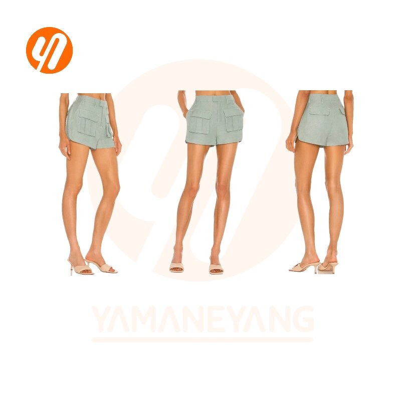 Shorts Factory - Hot High Street Thick Pants Green Pocket Button