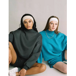 Hoodie Set Factory - Custom Crop Top Half Turtleneck Women Set Wholesale