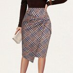 Print Skirt Supplier - Autumn High Waist Allover Print Twist Bodycon