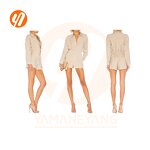 Bodycon Dress Supplier - Turn Down Collar Lace up Mini Dress