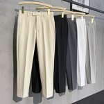 Men's Pants Supplier - Business Casual Sagging Straight Suit Cropped