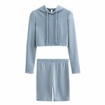Women's Hoodie Set Factory - 2 Piece Crop Hoodie Set