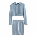 Women's Hoodie Set Factory - 2 Piece Crop Top Set