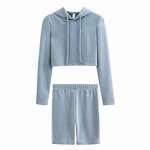 Women's Hoodie Set Factory - 2 Piece Crop Top Set